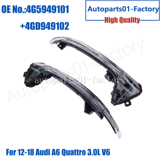 1Pair Wing Mirror Turn Signal Indicator Light For 12-18 for Audi A6 Quattro 3.0L V6