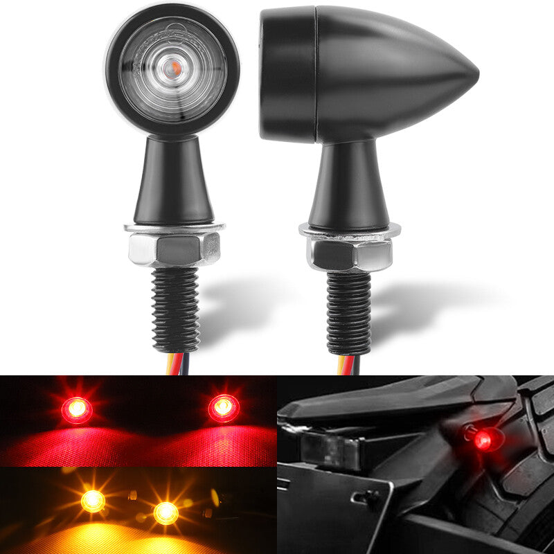 RACBOX 2x Motorcycle for Mini LED Bullet Turn Signal Brake Blinker Indicator Light