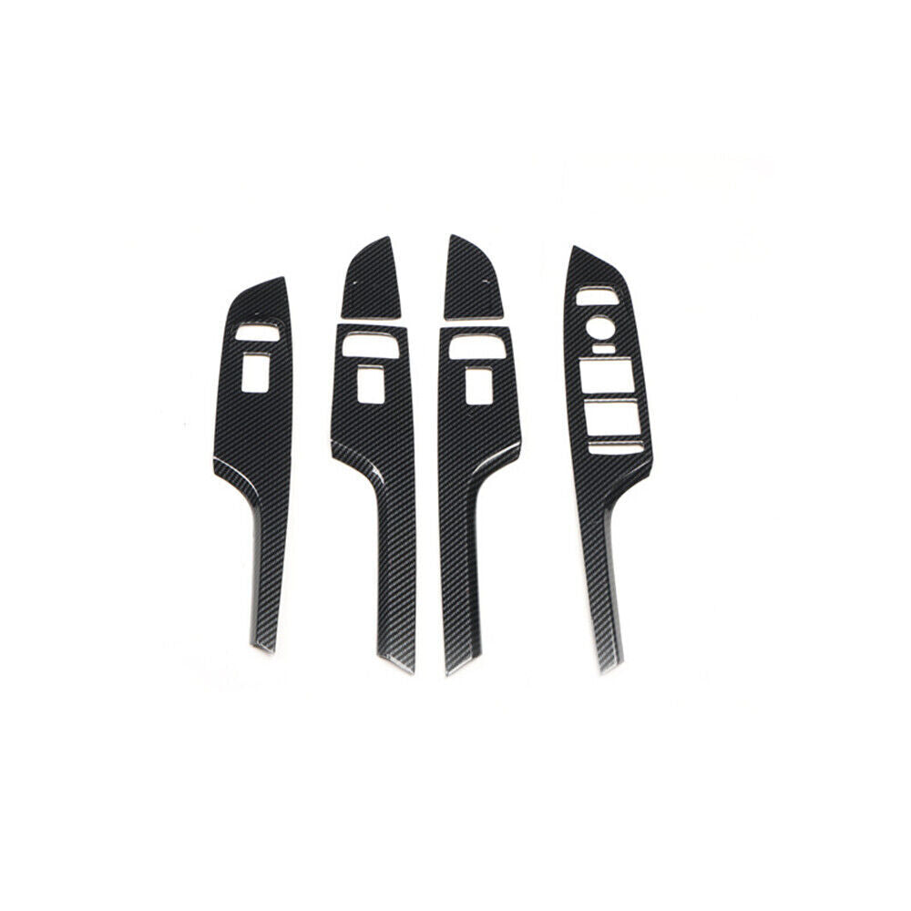 Glass Window Lifting Lock Panel Trim Fit for Cadillac CT6 2016-2020 Carbon Fiber