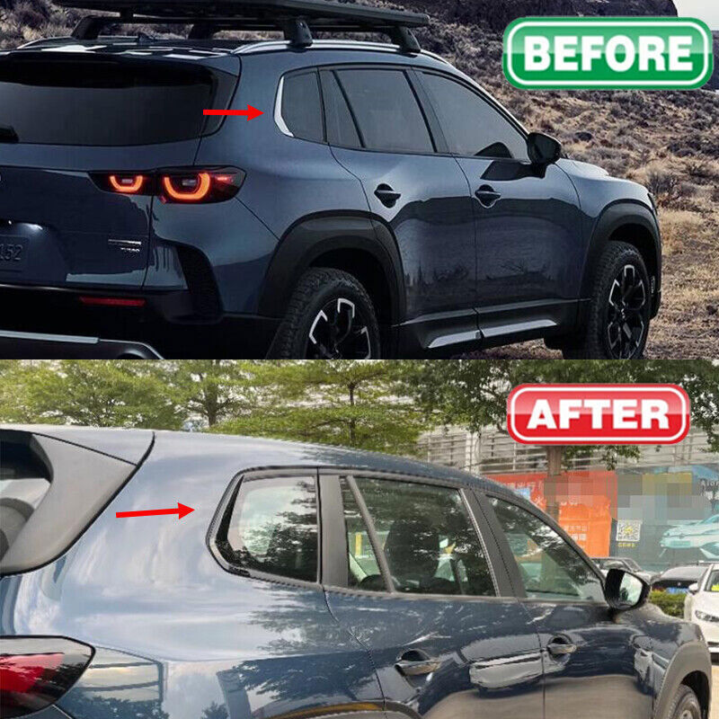 for Mazda CX-50 CX50 2023-24 Glossy Black Rear Side Window Molding Cover Trim 2X