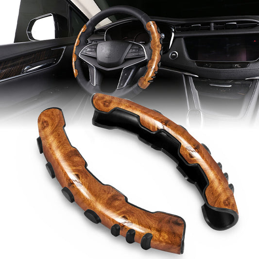 Wood Grain Universal Car Steering Wheel Booster Cover Trim Non Slip Accessories