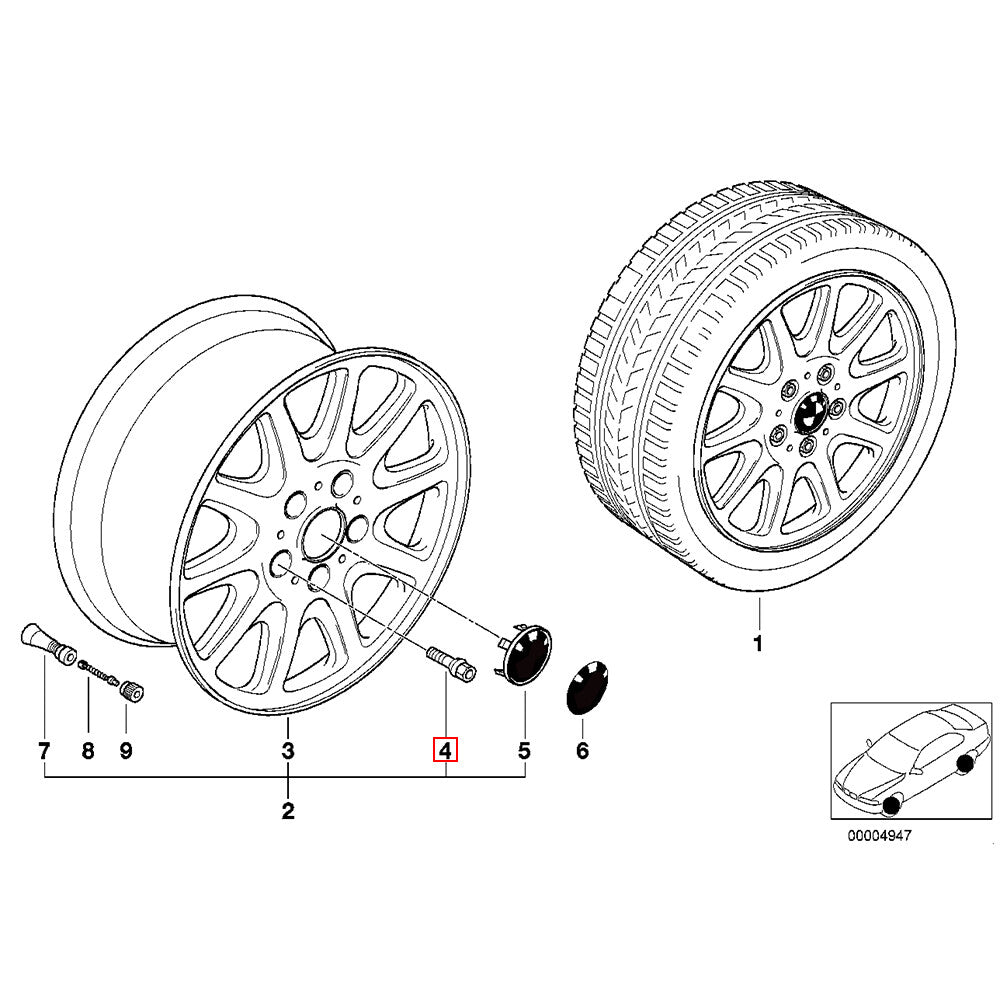 20-piece pack of wheel lug bolts and nuts suitable for BMW E46, E90, E39, E60, E53, 361, 367, 81, 150, M121.5