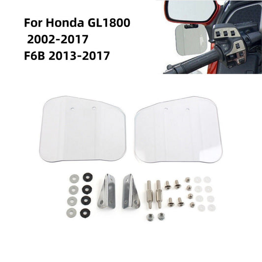 Clear Hand Guard Air Wing Deflector Windshield Mirror Mount for Honda GL1800 F6B