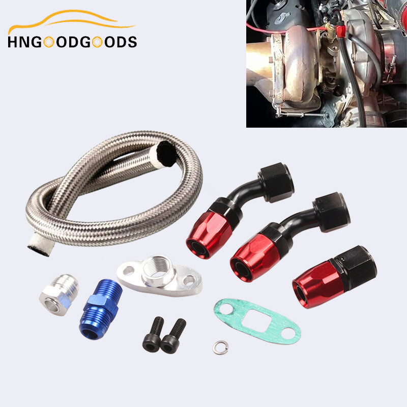 Universal turbo return drain pipe kit for T3, T4, T04E, T60, T61, T66, T70, GT32