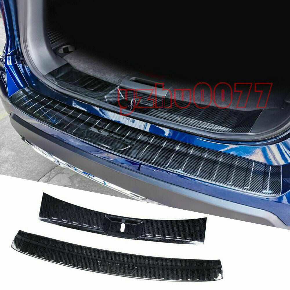 2P for Nissan Rogue 2017-2020 Carbon Fiber Rear Bumper Guard Sill Plate Cover