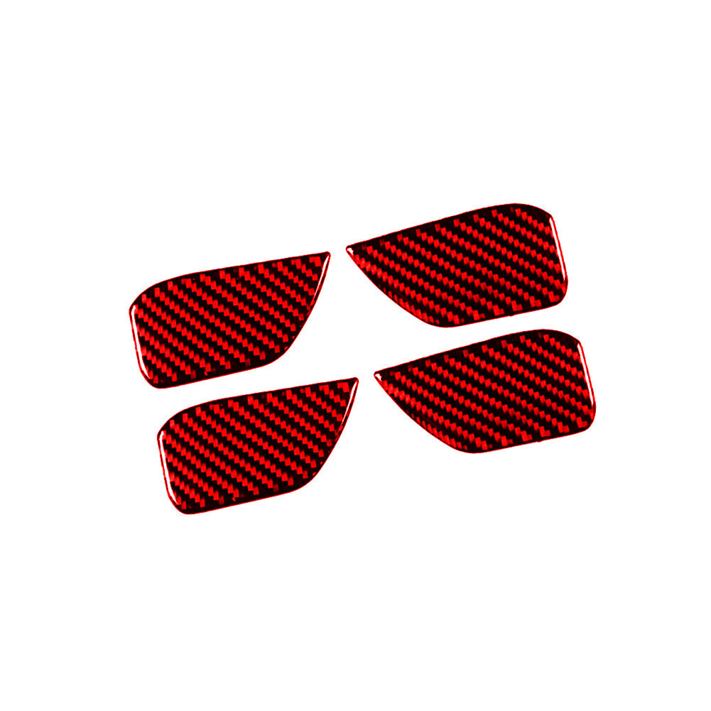 4x Red Carbon Fiber Interior Door Bowl Panel Cover Trim for Honda CR-V 2017-2021