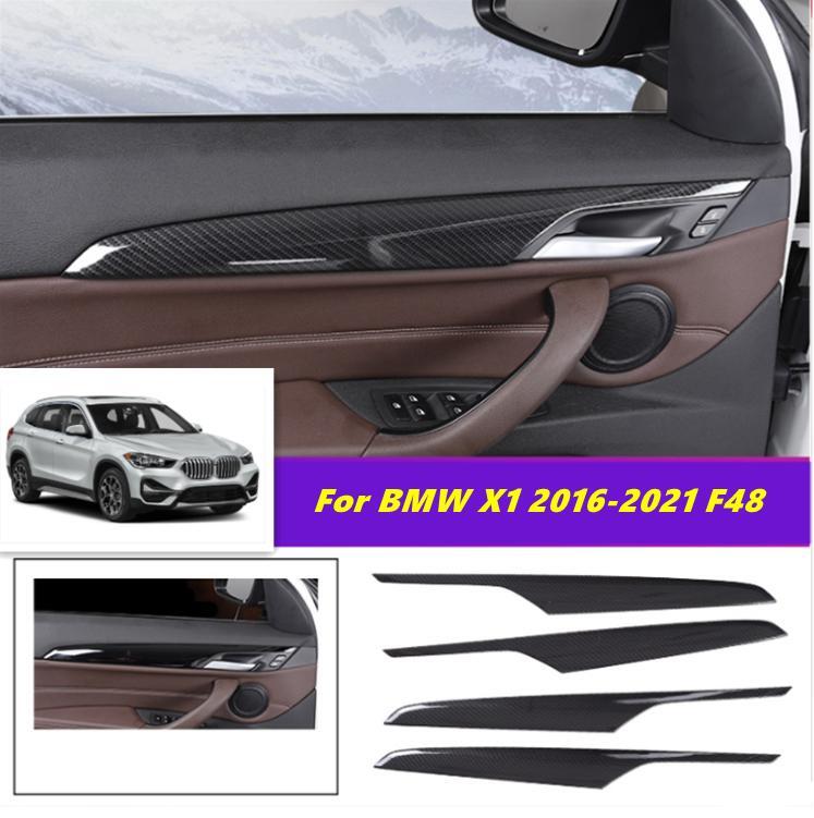 ABS Carbon fiber Inner Door Armrest Decor Cover Trim 4x 2016-2021 for BMW X1F48