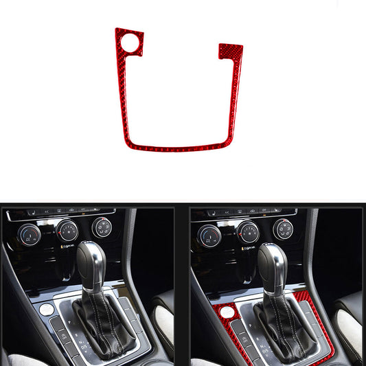 Red Carbon Fiber Gear Shift Panel Type B Trim Cover for VW for Golf MK7 2013-2019