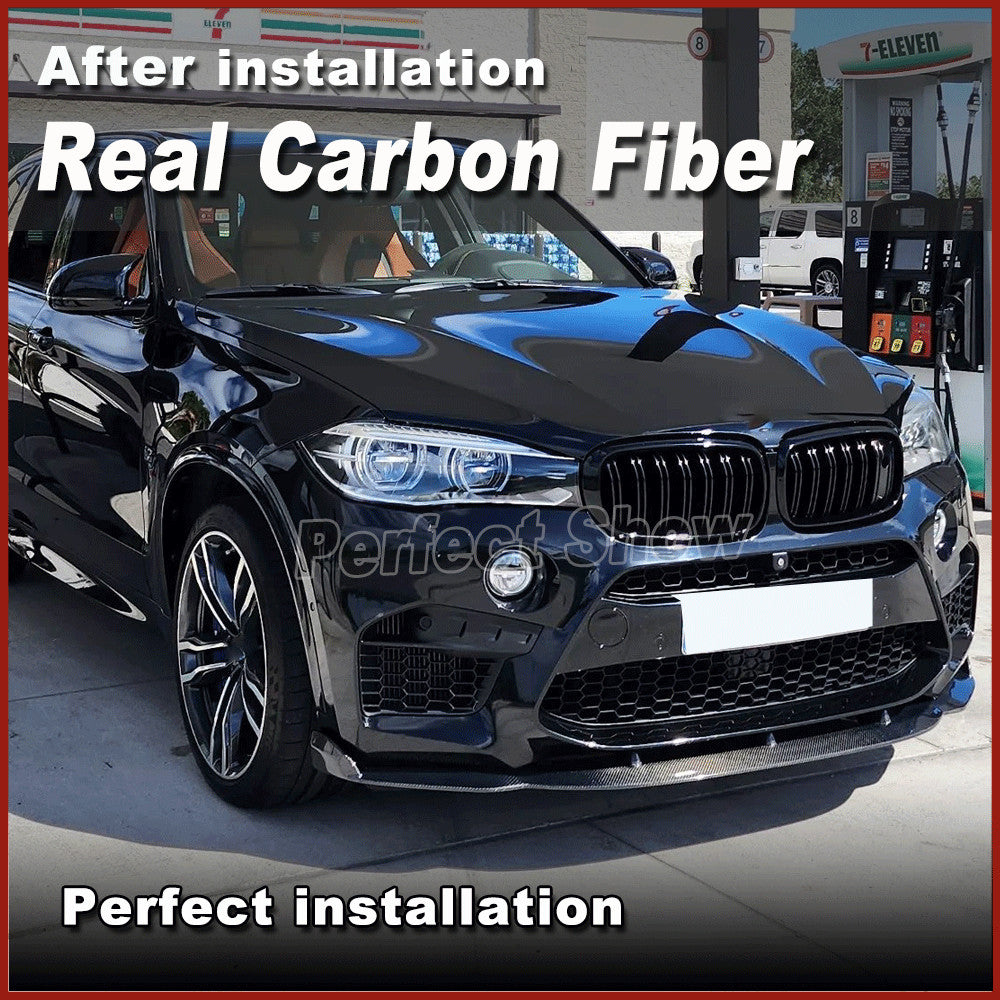 Fit for BMW F86 X6M F85 X5M 2014-2018 REAL Carbon Front Bumper Spoiler Lip Chin
