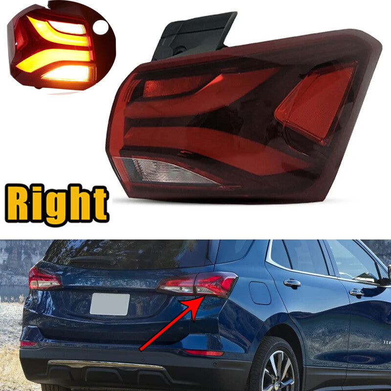 Right Outer LED Rear Tail Lights for Chevrolet Equinox 2021 2022 Turning Signal