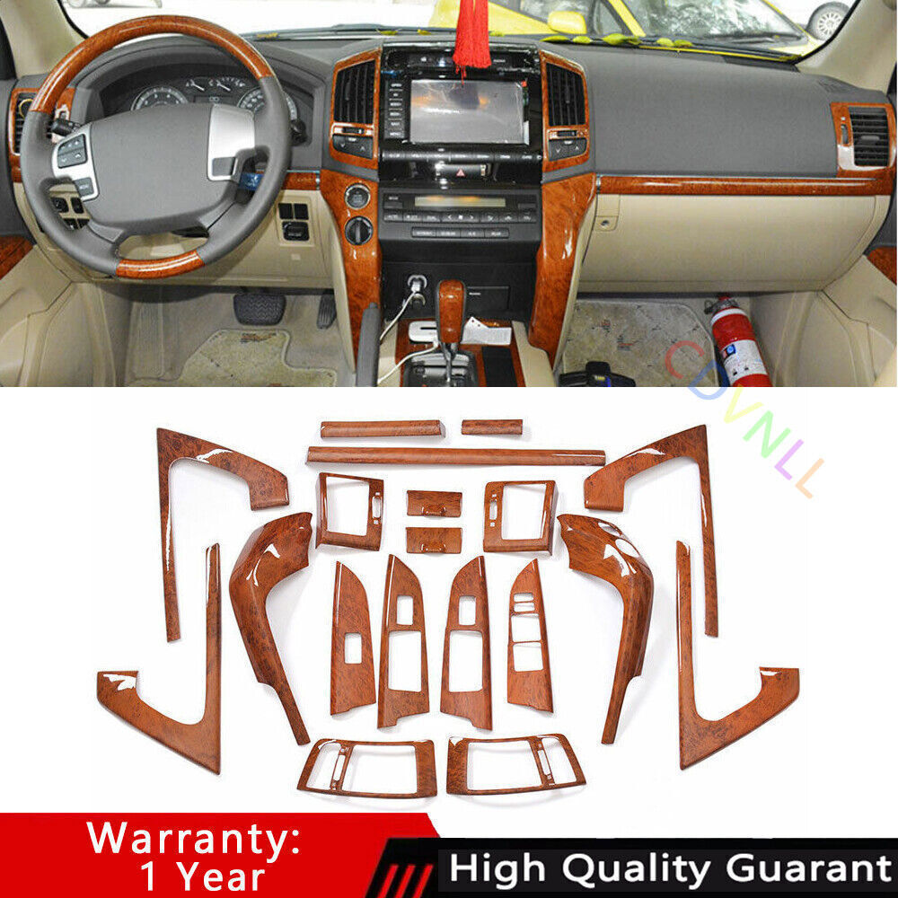 ABS Wood Grain Car Interior Decor Full Set Trim For 2013-15 for Toyota for Land Cruiser