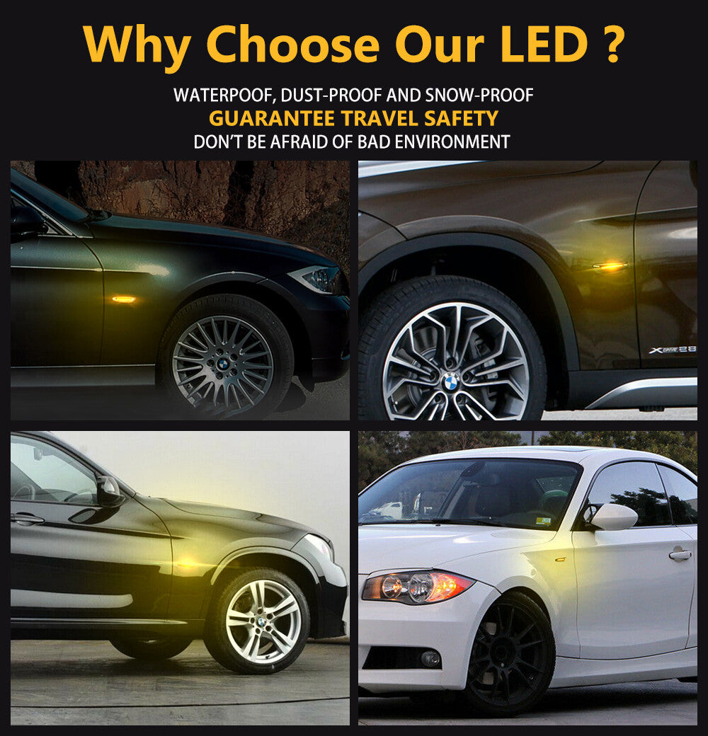 for BMW E60 E82 E83 E90 E92 Led Side Marker Turn Signal Light Dynamic Smoke Lamp