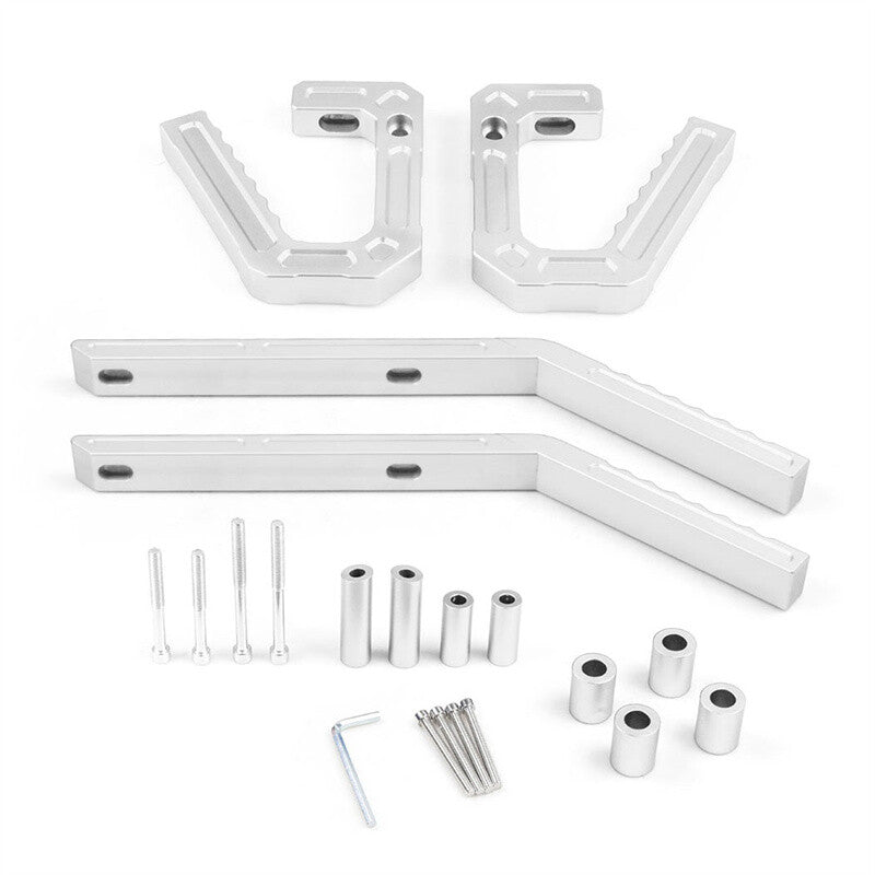 Silver Rear + Front Roof Grab Bar Pull Handle Kit for 07-18 for Jeep for Wrangler JK