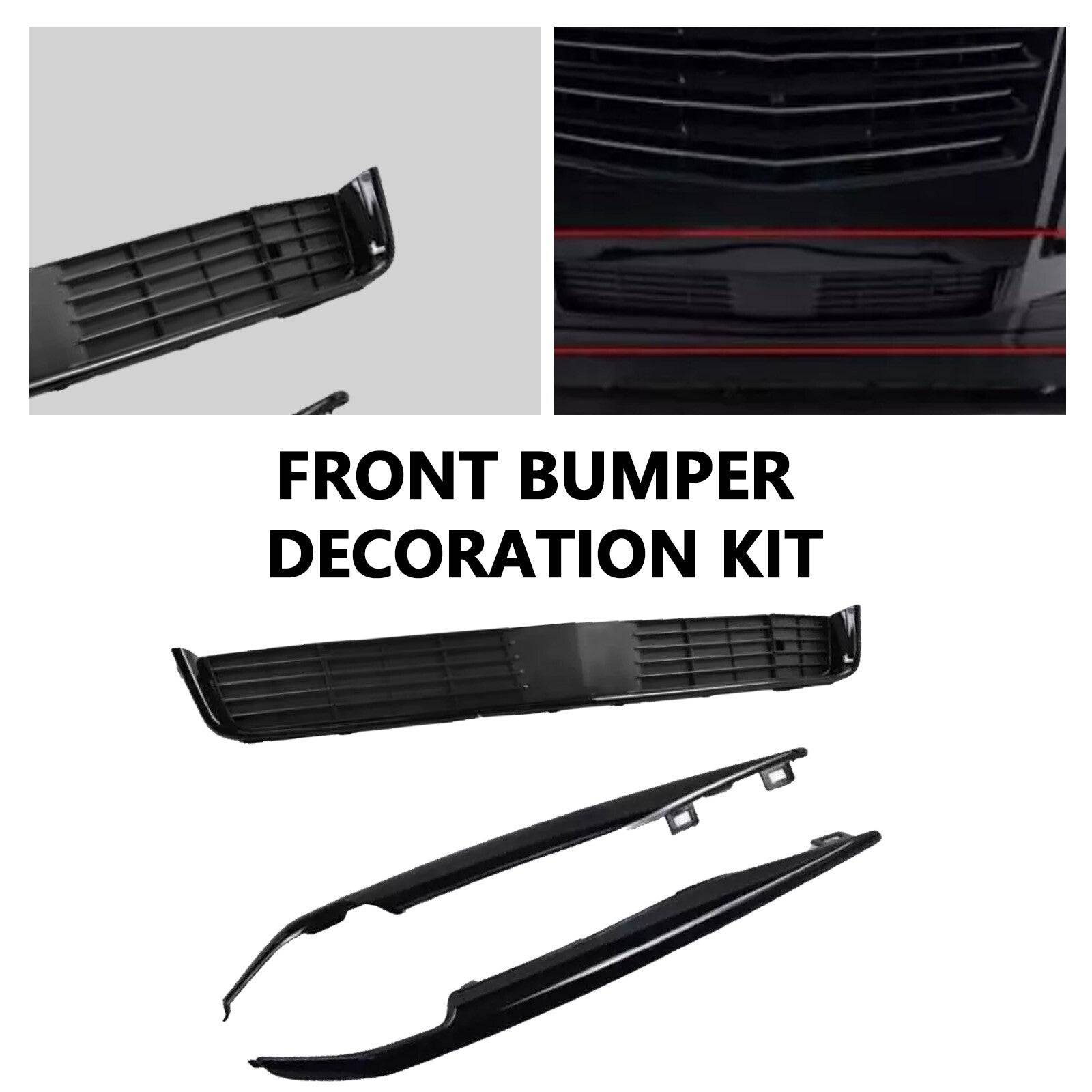 For 2015-2020 for Cadillac for Escalade Front Bumper Lower Grille Fog Light Trims Set