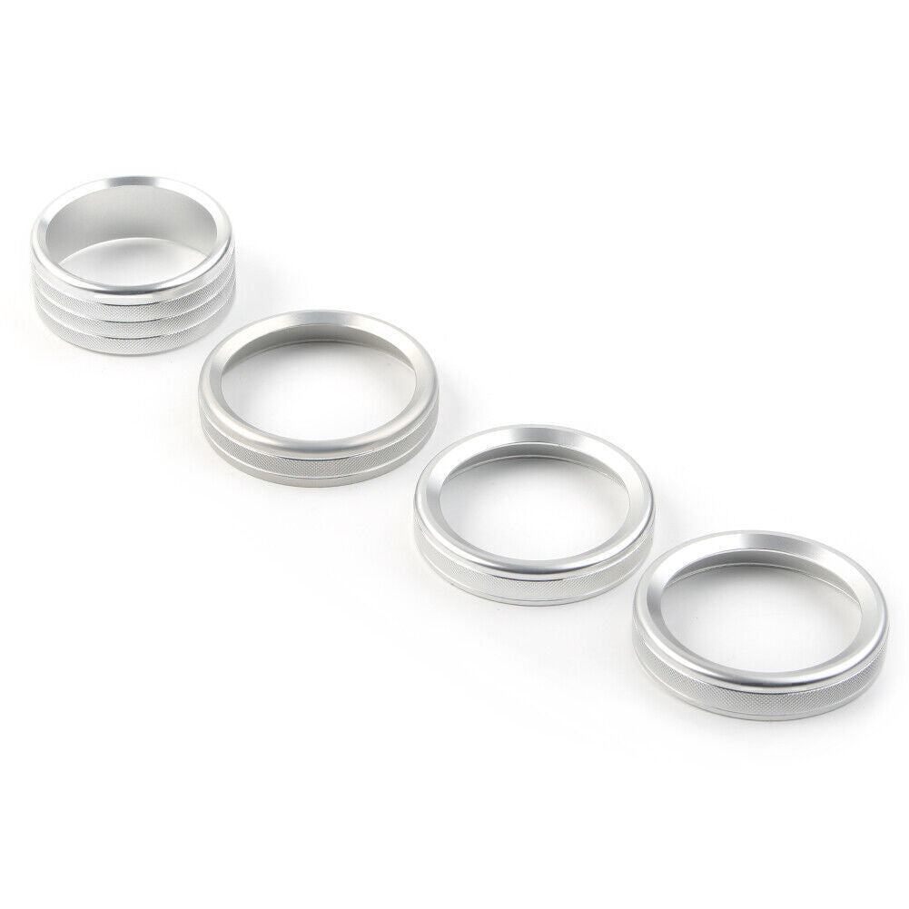 for Jeep for Wrangler 18-20 Silver Air Conditioner Audio Switch Knob Ring Cover Trim
