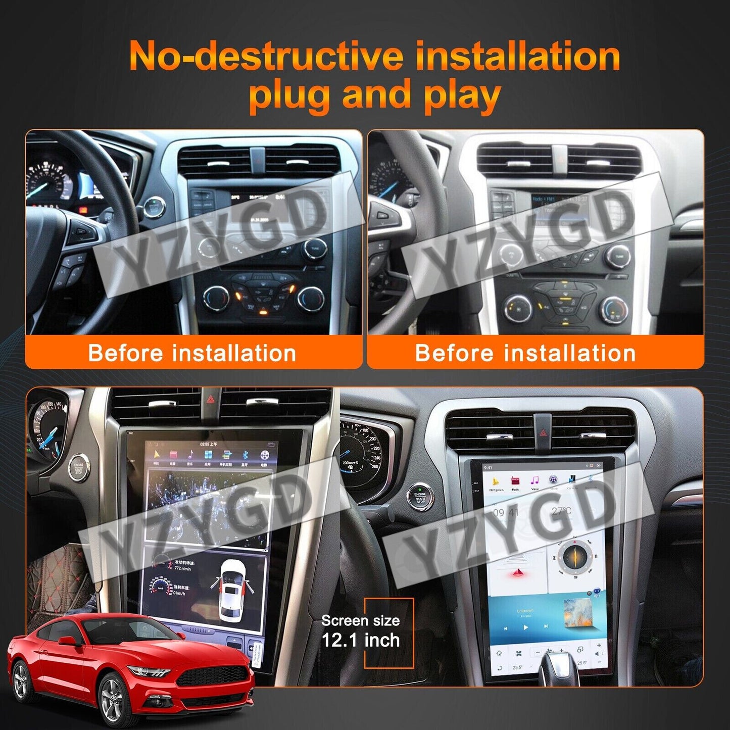 for Ford Mondeo Fusion MK5 2013-2021 Android 2Din Car Radio Receiver Screen 64GB
