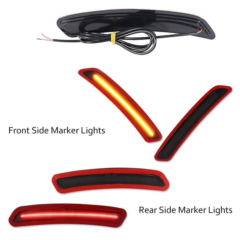 4-piece smoke LED side marker lights, front amber, rear red, suitable for 2020+ for Toyota GR Supra