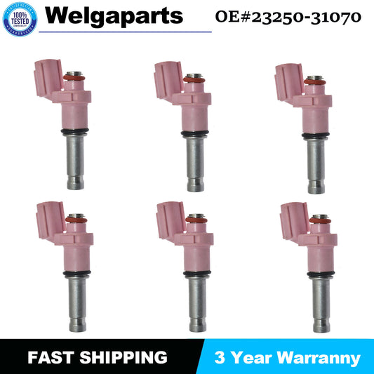 New Set of 6 23250-31070 for LEXUS GS350 GS450H IS300 IS350 RC300 Fuel Injectors