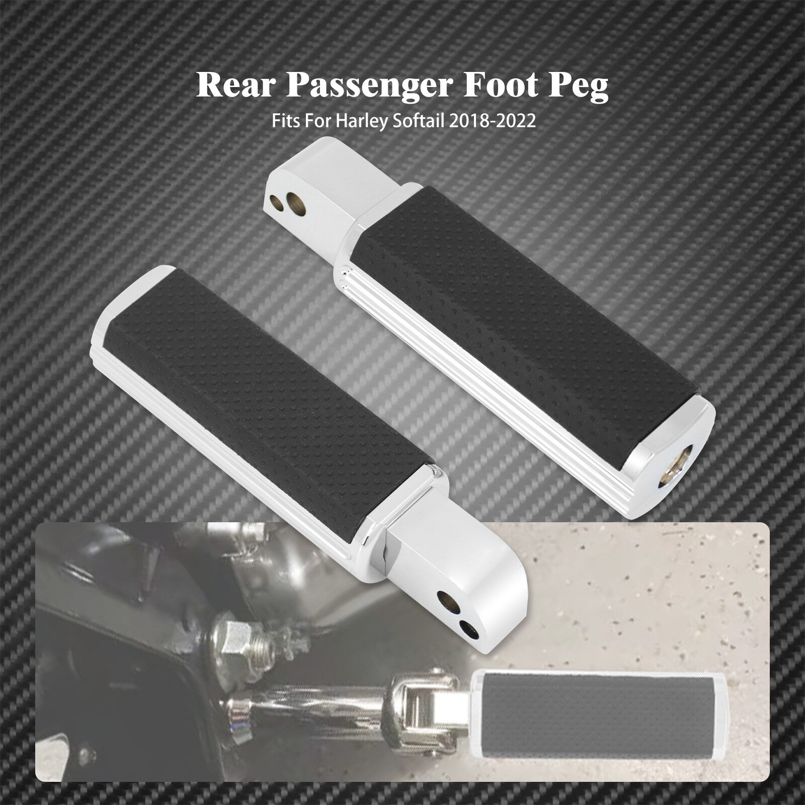 Chrome Defiance Male Mount Footpegs Footrest Fit for Harley Street Bob 2018-22