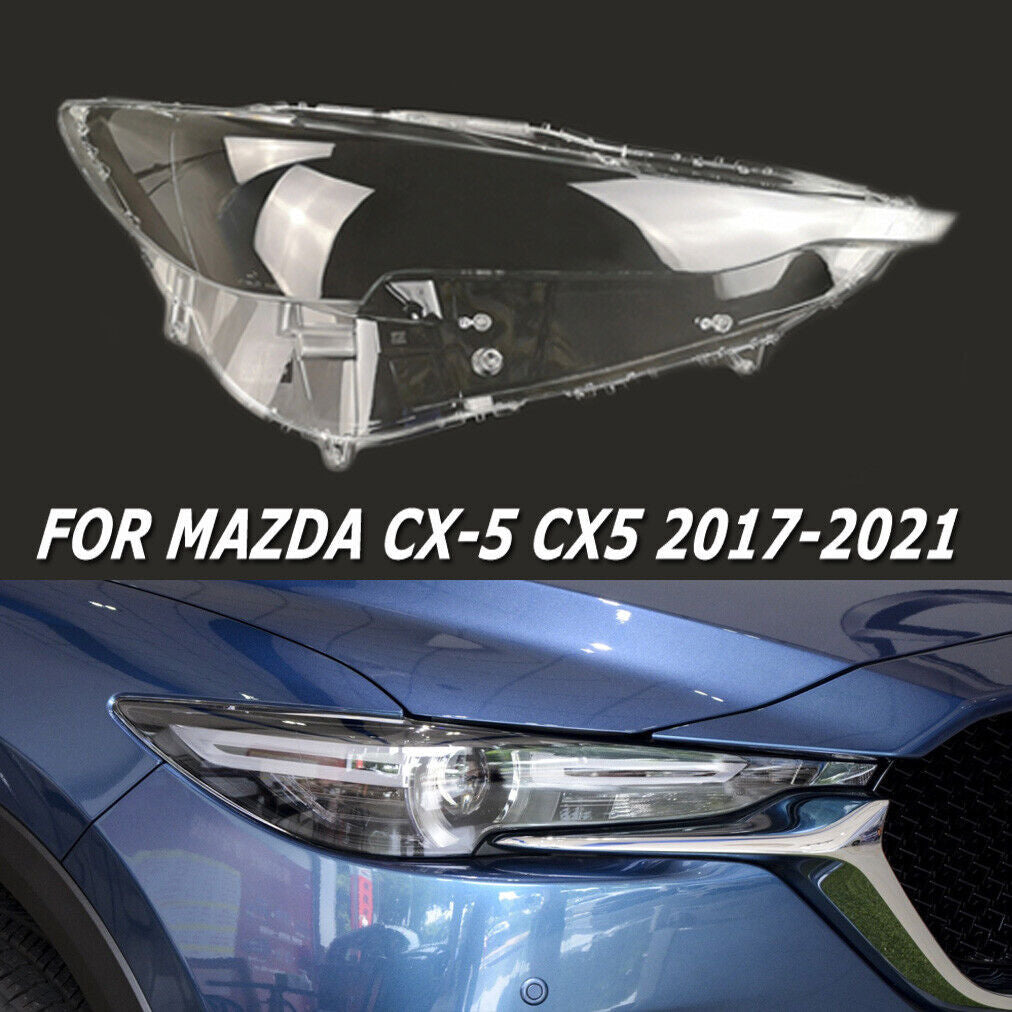 Transparent right side cover for Mazda CX-5 headlight lens protection, suitable for 2017-2021 models.