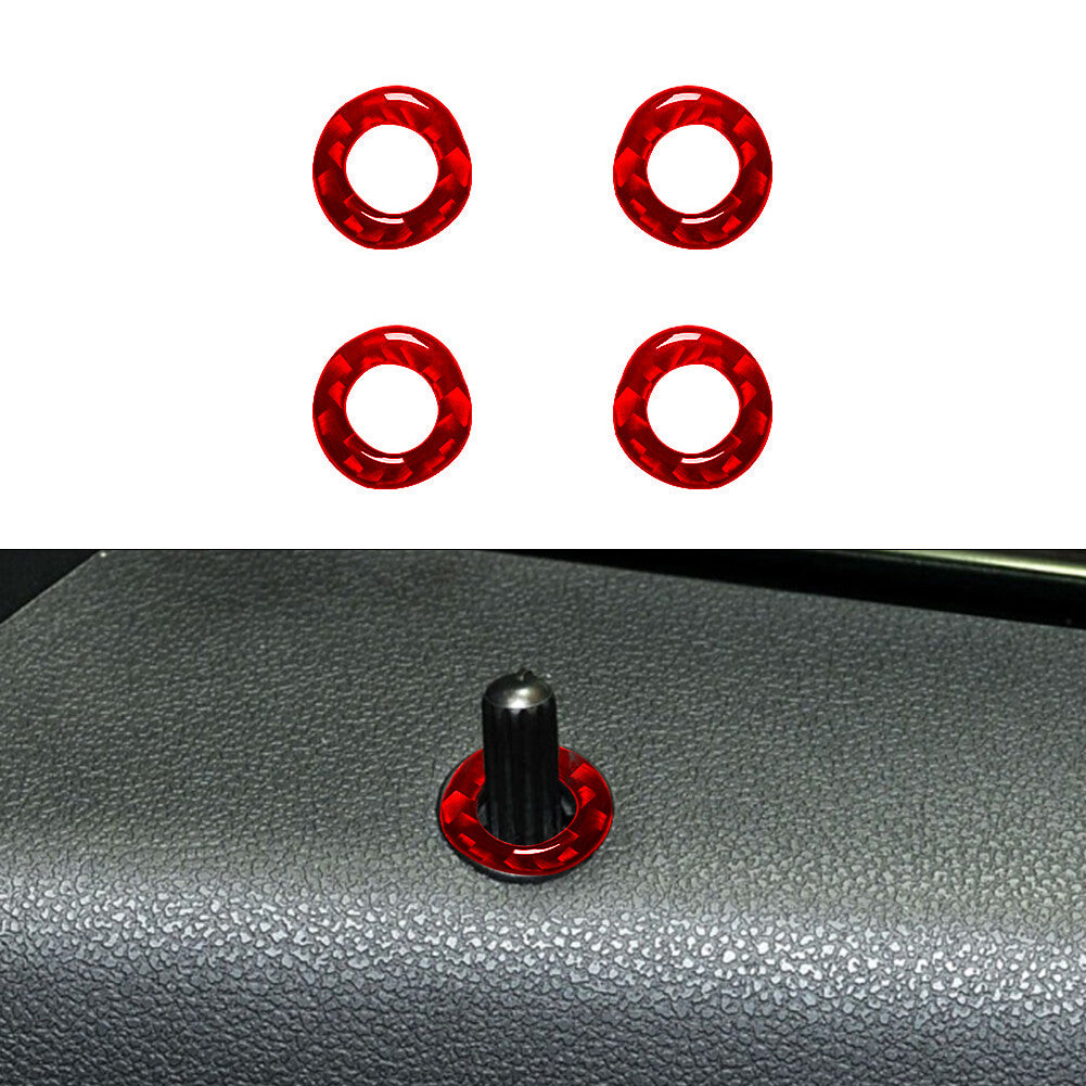 Red Carbon Fiber Door Latch Ring Trim for Mercedes R-Class 2009-2012