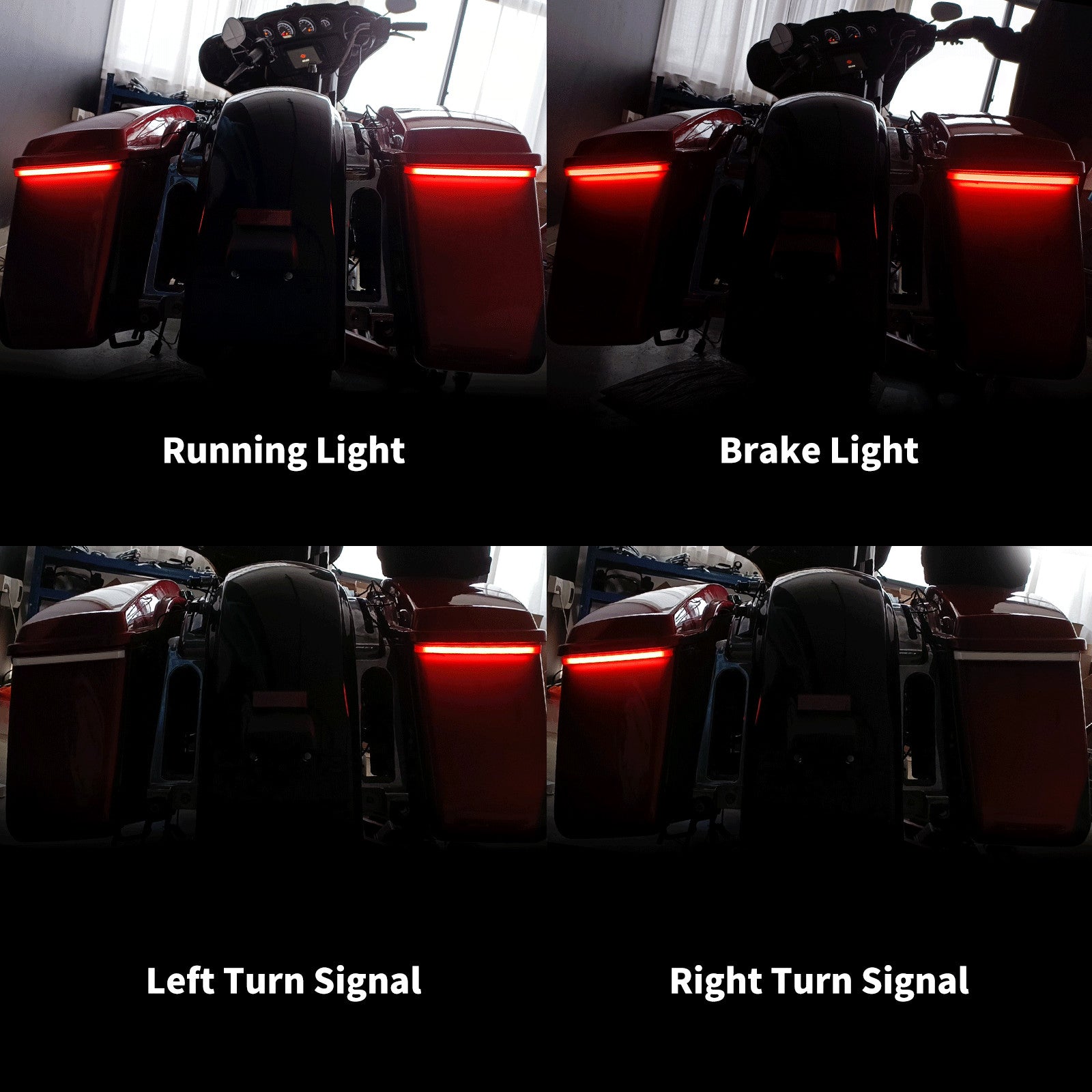 LED Saddlebag Flowing Brake Turn Signal Lights for Harley Road Electra Glide 14+