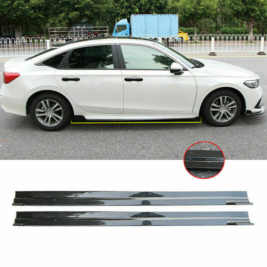 2x for Honda for Civic 2022-23 Carbon ABS Side Skirt Extension Spoiler Lip Splitter