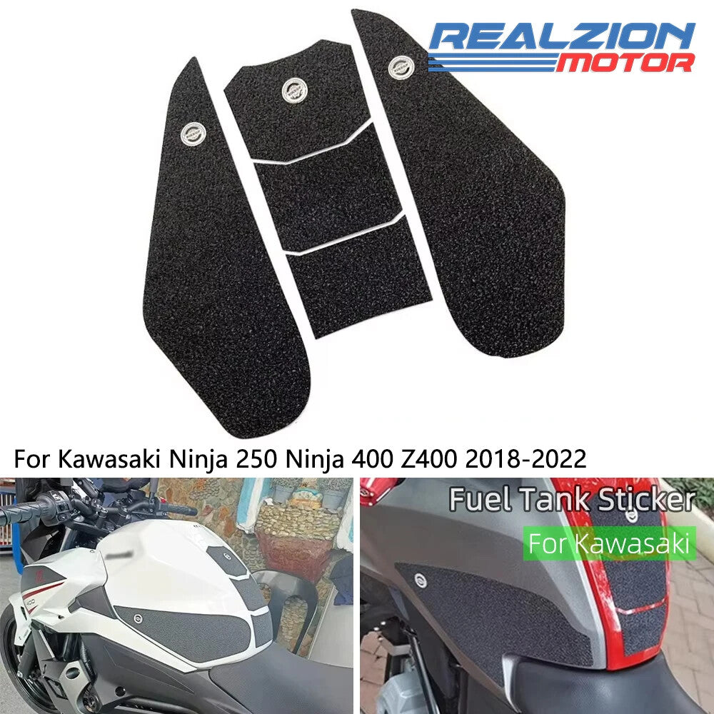 Non-Slip Tank Grips Pads for Kawasaki 400/250 Z400 2018-2022 PVC Side Stickers