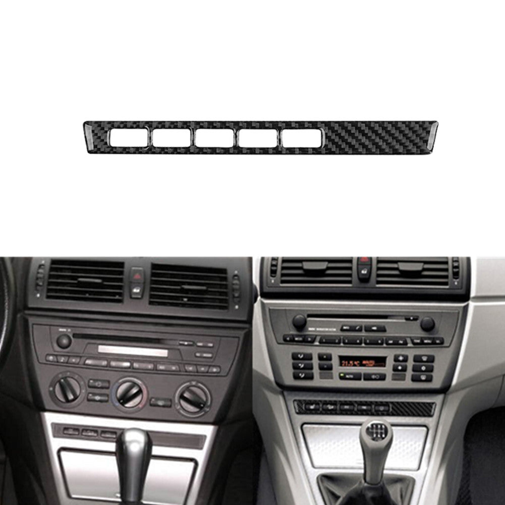 Carbon Fiber Multimedia Button Trim Panel Type B for BMW X3 2004-2010