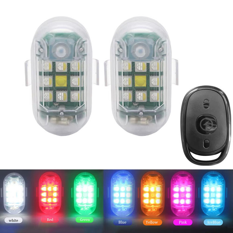 2x Wireless LED Drone Strobe Light for Motorcycle Remote Control Indicator Light