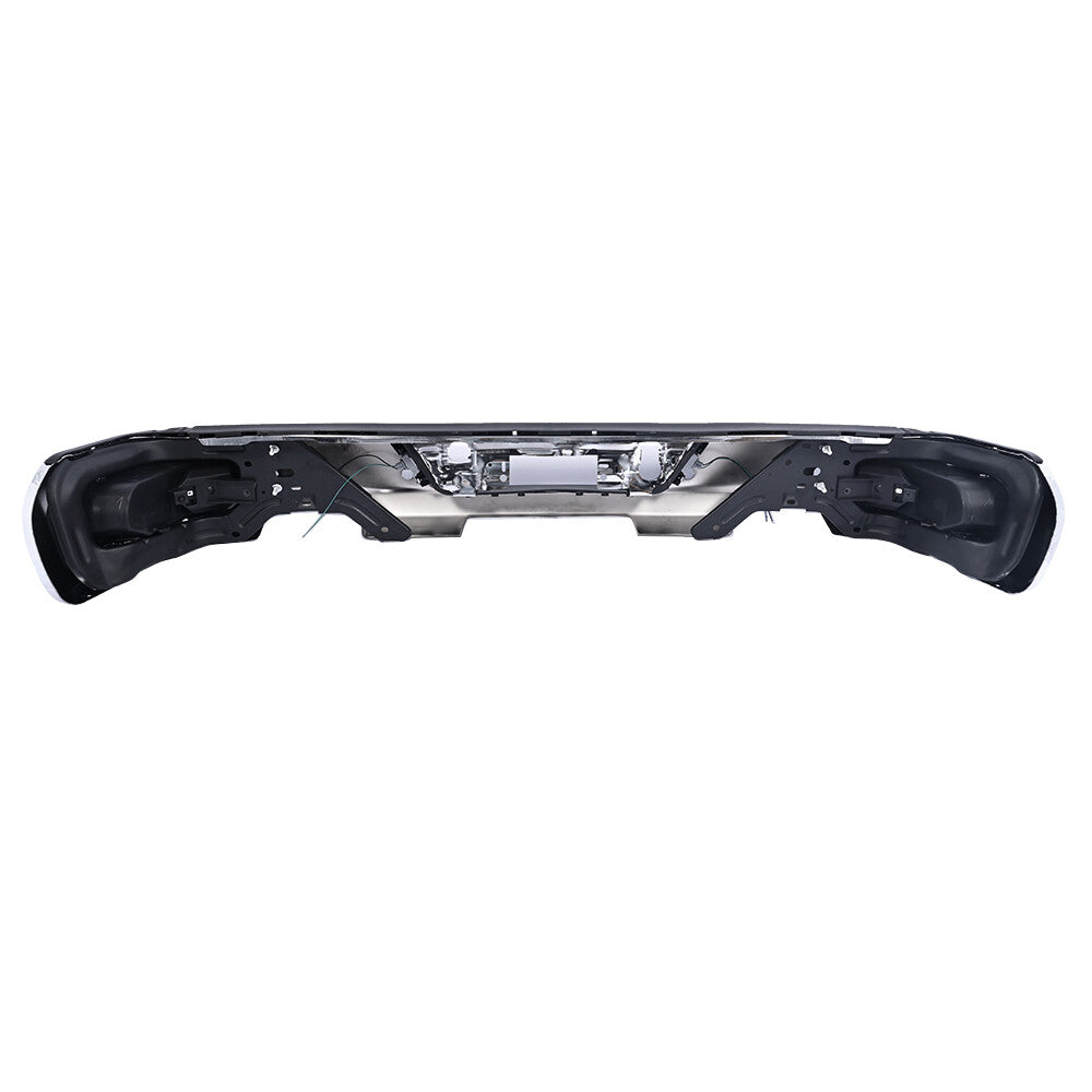 Chrome Rear Bumper for 2019-2023 for Chevy Silverado for GMC for Sierra 1500 W/ Park W/ Dual