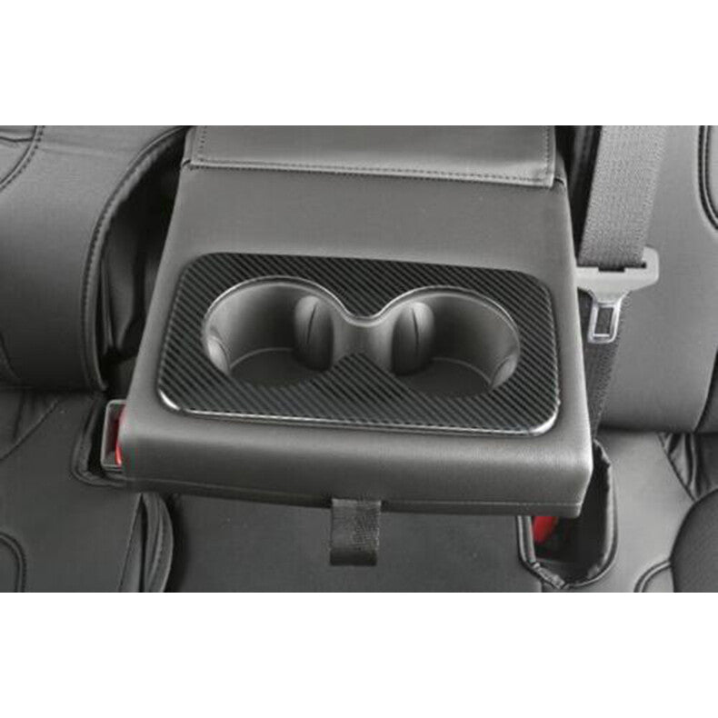 for Chevy Blazer 2019-2022 Carbon Fiber Steel Rear Water Cup Holder Frame Cover