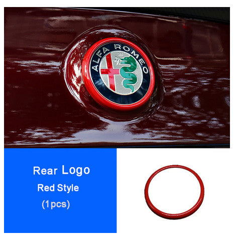 1-pack Red for Alfa Romeo for Stelvio Rear Boot Trunk Ring Badge Sign Cover