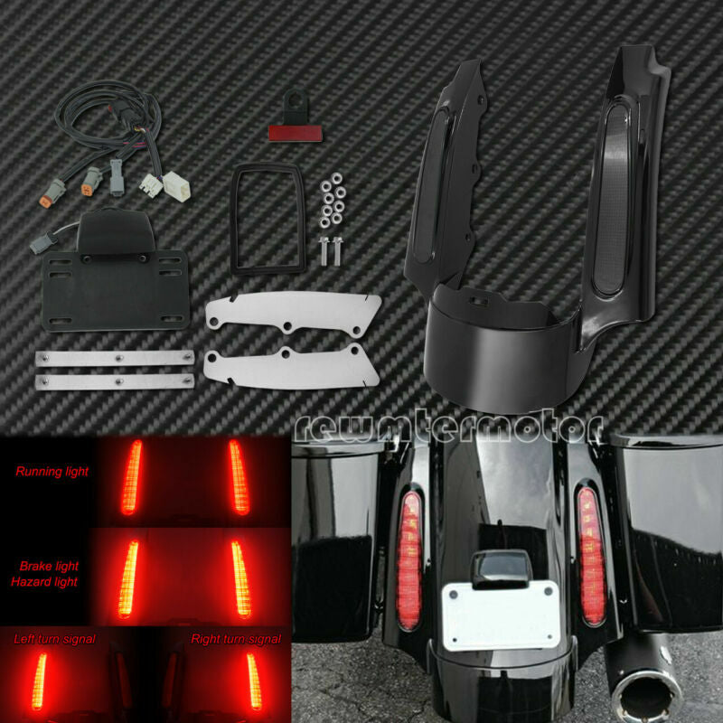 Rear Fender Extension Fascia Turn Signal Running Brake Fit for Harley 2009-2013