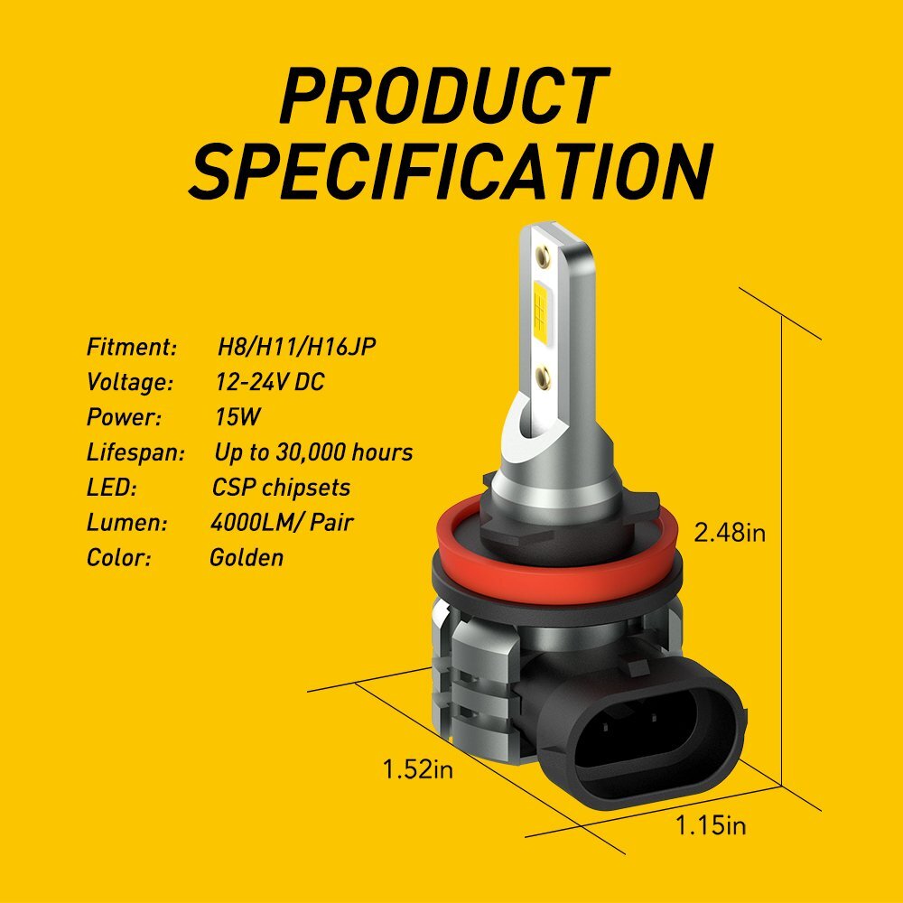 14300K Butter H11 H8 Dragon LED 100W Dragon Drip DRL Mining 4000LM