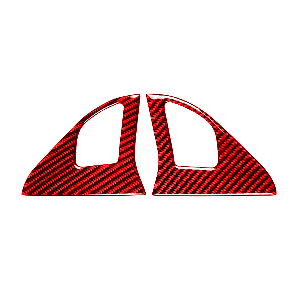 2Pcs Red Carbon Fiber Loudspeaker Cover for Mitsubishi Lancer 2008-2015 Type A