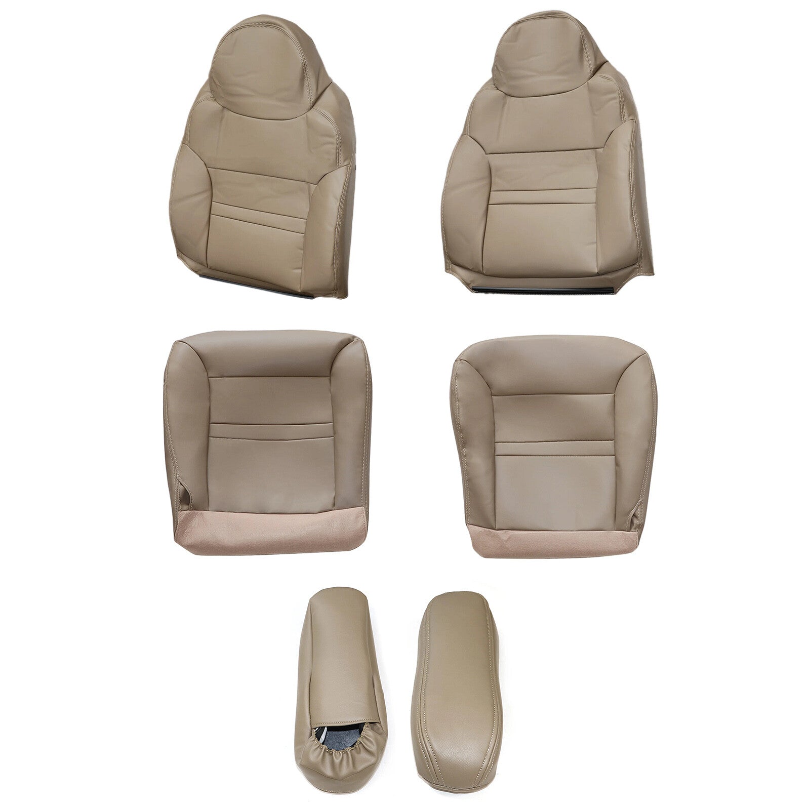 for Ford Excursion Limited XLT 2000-01 Front Bottom  Top Leather for Seat Cover Tan