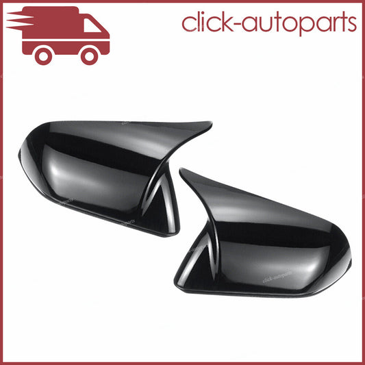 Glossy Black Rearview Mirror Cover Caps Horn Style Fit for Ford for Mustang 2015-22