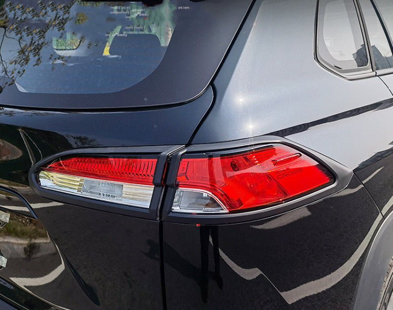 4P Matte Black Rear Tail Light Lamp Cover Trim for Toyota for Corolla Cross 22-2024