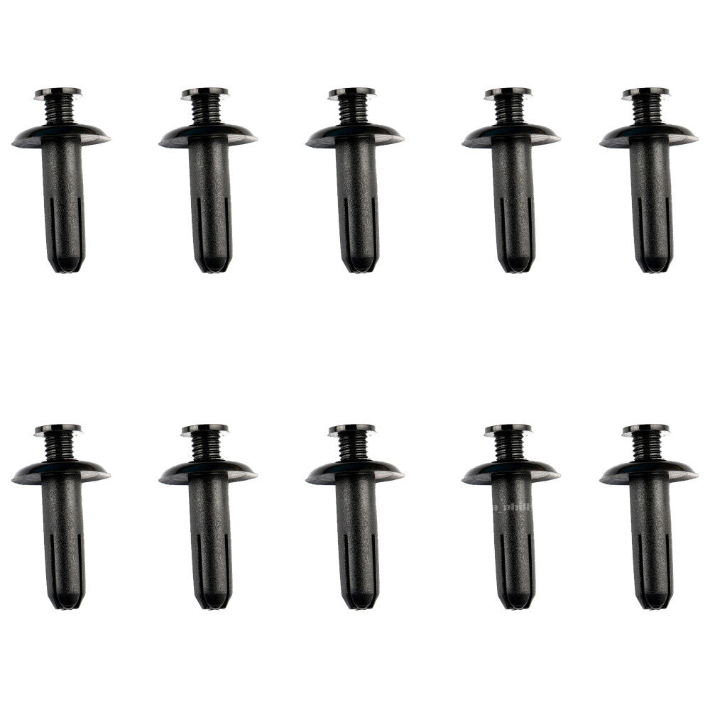 10x Clips for Mitsubishi Eclipse Front Bumper Push Type Retainer Black Plastic