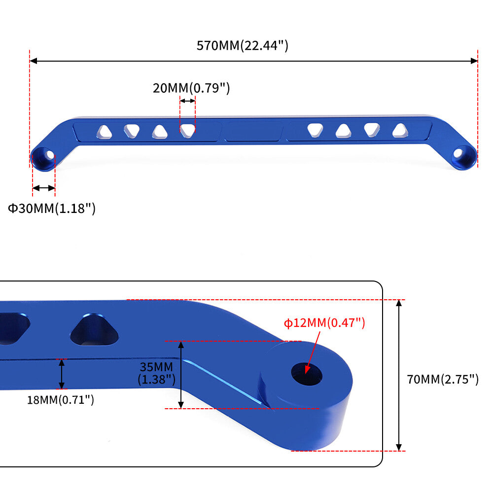Rear Lower Control Arms Subframe Brace Tie Bar Kit Blue for Honda for Civic 96-00 EK