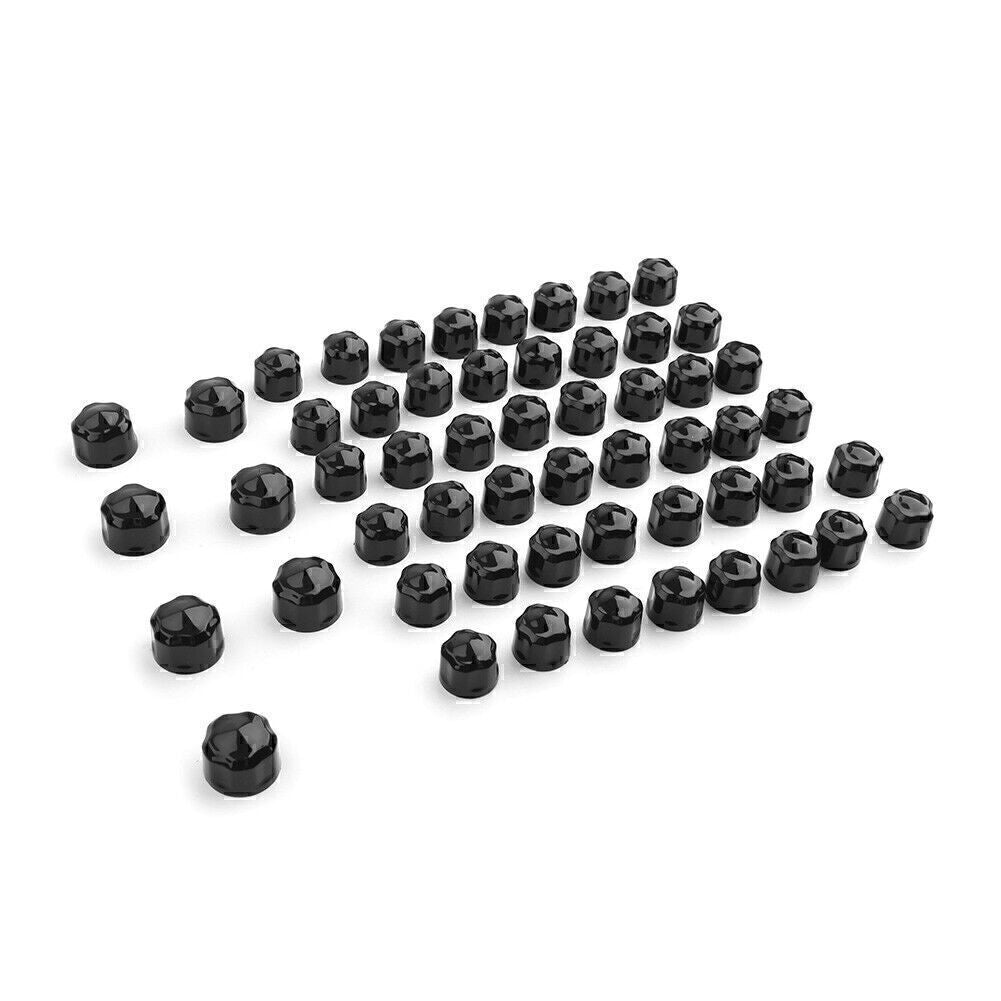 Black Engine Bolt Cap Set Fit for Harley Road King Electra Glide 2009-16 FLHX FLHTK