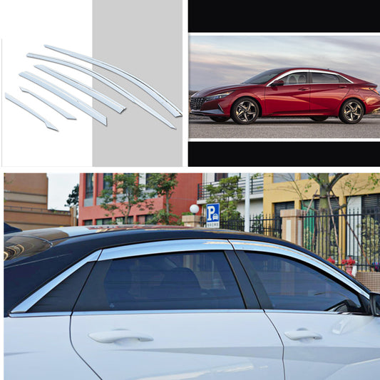 for Hyundai for Elantra 2021-2023 silver Window Visor Vent Sun Shade Rain Guard Trim