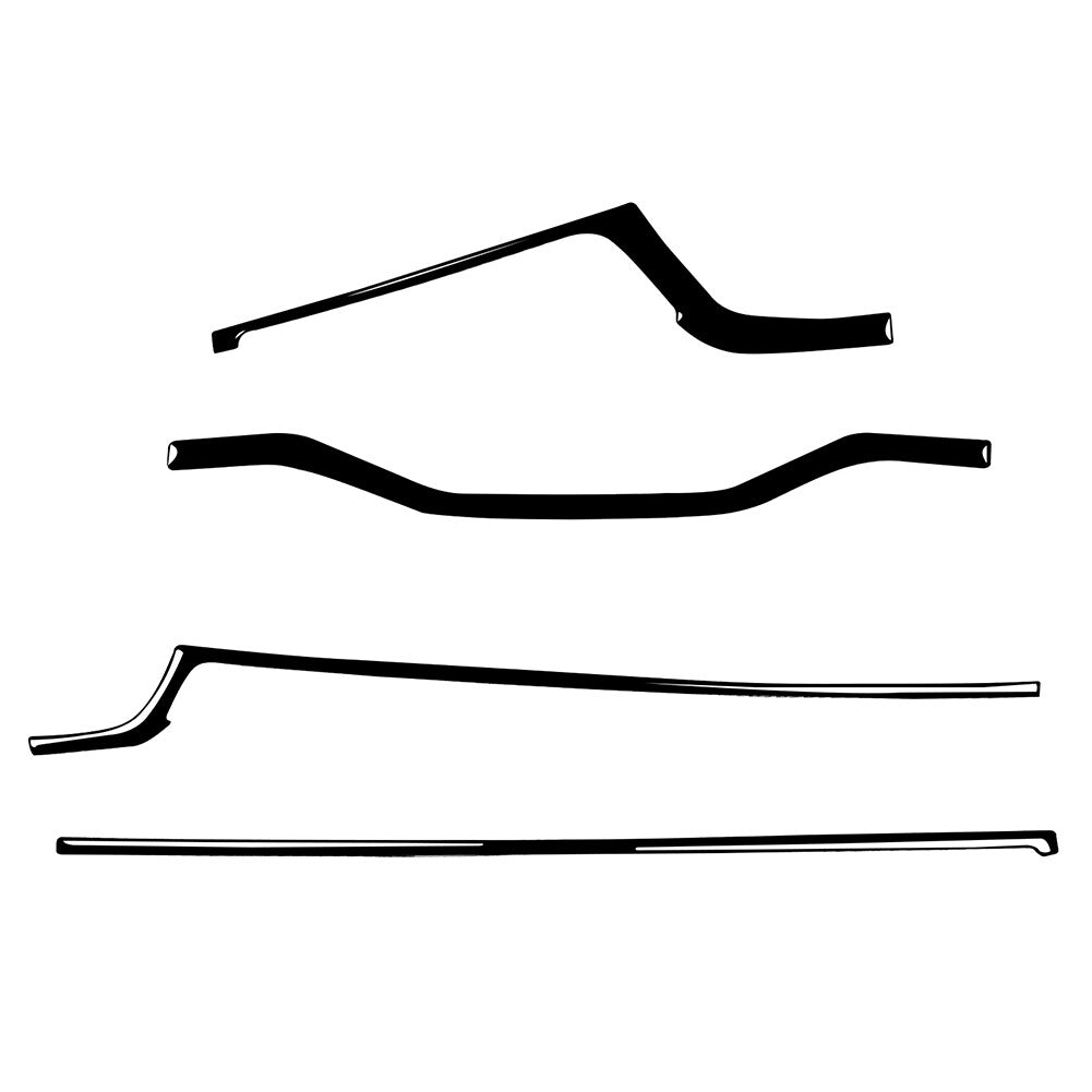 4Pcs Piano Black Dashboard Panel Cover Trim Strip for Audi A4 A5 S4 RS4