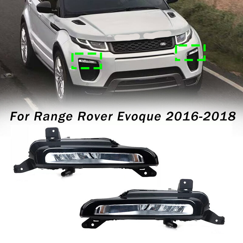 Pair for Range Rover Evoque 2016-2018 Front Fog Light DRL Daytime Running Lights