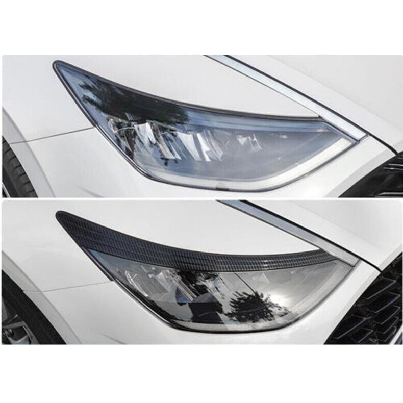 for Hyundai Sonata 2020-23 Carbon Fiber Front Headlight Lamp Eyebrow Trim Cover