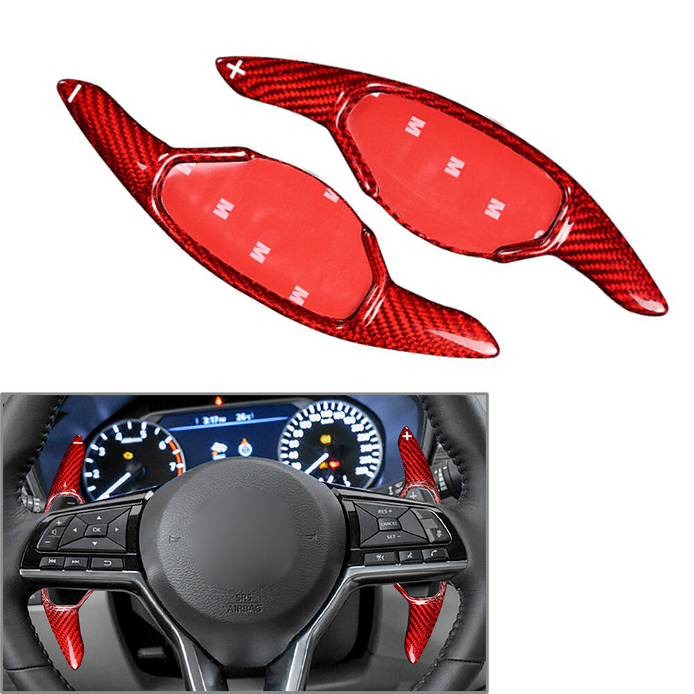 2¢ªLenkradschaltwippe f¨¹r for Nissan Teana Altima 2019¨C2020 Kohlefaser rot