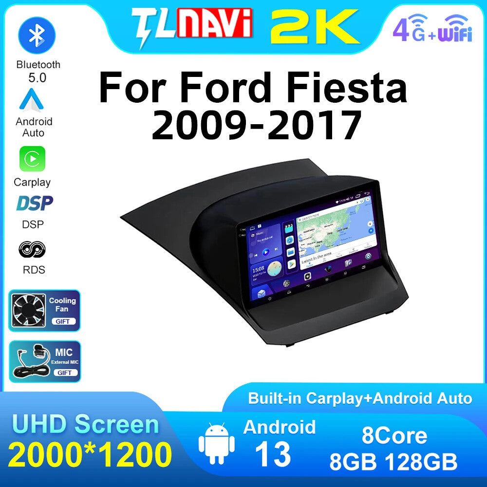 for Ford Fiesta 2009-2017 Auto Car Radio Stereo GPS Head Unit Multimedia Player