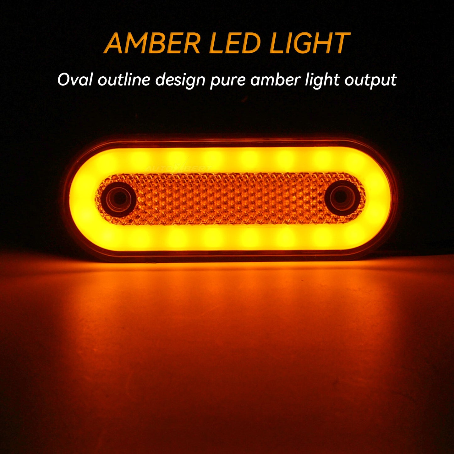 4x Side Marker Light Oval 20 LED Amber Indicator Lamp Orange Trailer Truck Lorry