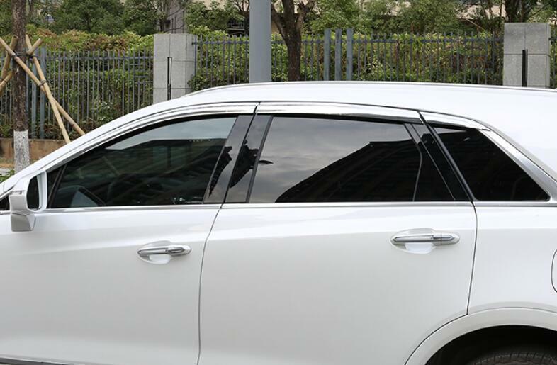 for Cadillac XT5 2017-2024 Chrome Side Window Visor Vent Sun Shade Rain Guard 6P